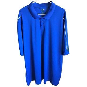 Adidas climalite golf polo shirt men’s SZ 2XL Blue short sleeve athletic